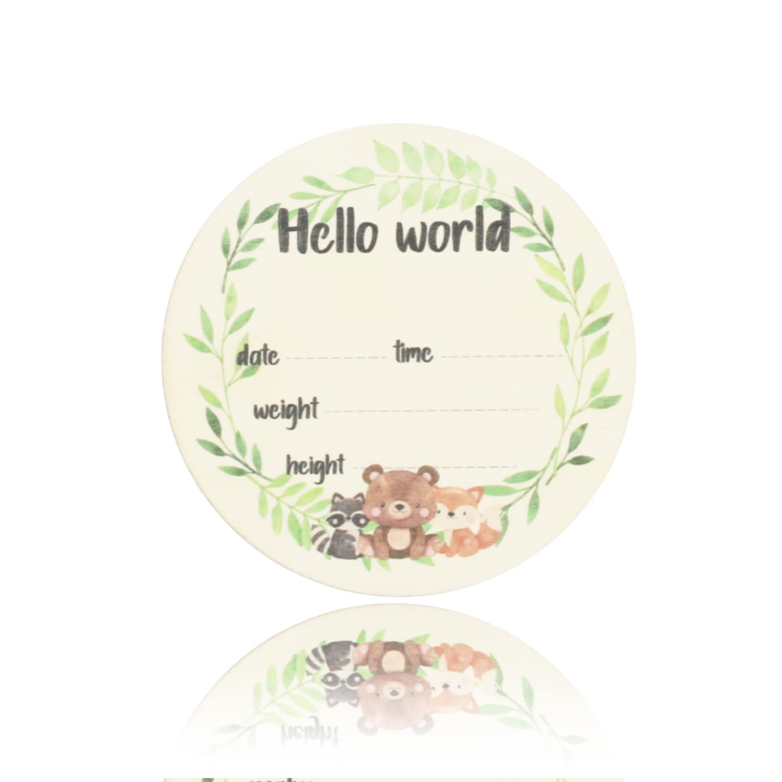 Birth Announcement Sign Newborn Announcement Sign for Hospital Personalized Wooden Baby Announcement Sign Baby Name Signs for Nursery Hello World Newborn Sign for Photo Prop (10CM)