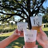 100-Pack Personalized Frosted Shatterproof Cups,7/12/16Oz Custom Disposable Cups For Wedding, Bridal Shower &Amp; Modern Party,Reusable Plastic Cups With Custom Design (12 Oz)