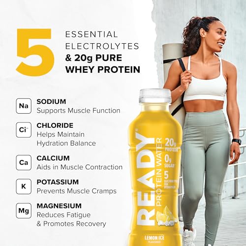 Image of Ready Clear Protein Water, Lemon Ice, 20g Whey Protein Isolate, 12 Pack