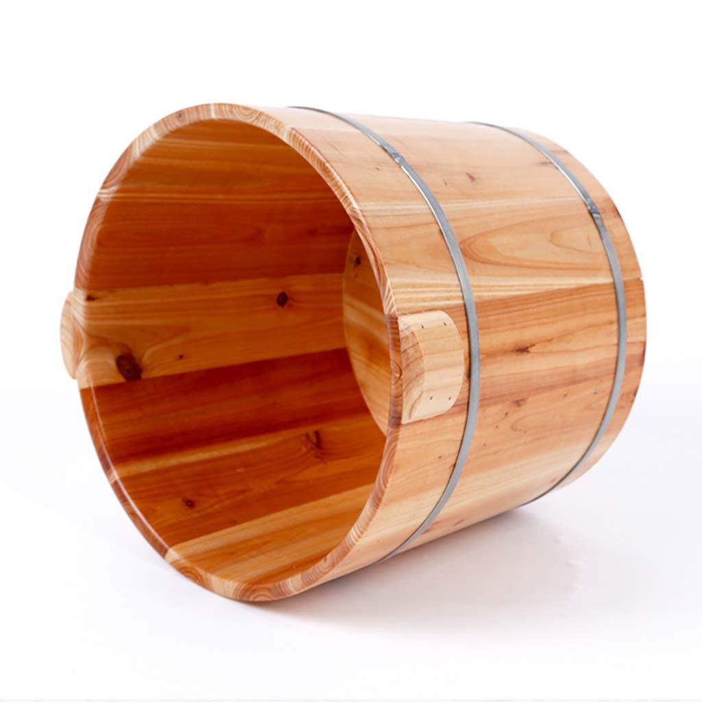 Vasca per pediluvio in Legno a Botte, Secchio per pediluvio in Legno di Abete Naturale, vaschetta per pediluvio, Secchio per pediluvio con Massaggio Lucky Star