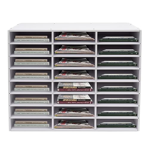 Post-Organizer mit 24 Fächern, für Büro und Klassenzimmer, verstellbarer Schreibtisch-Briefsortierer mit Regalen, effizienter Dokumentenhalter und Poststation für Arbeitsplatten