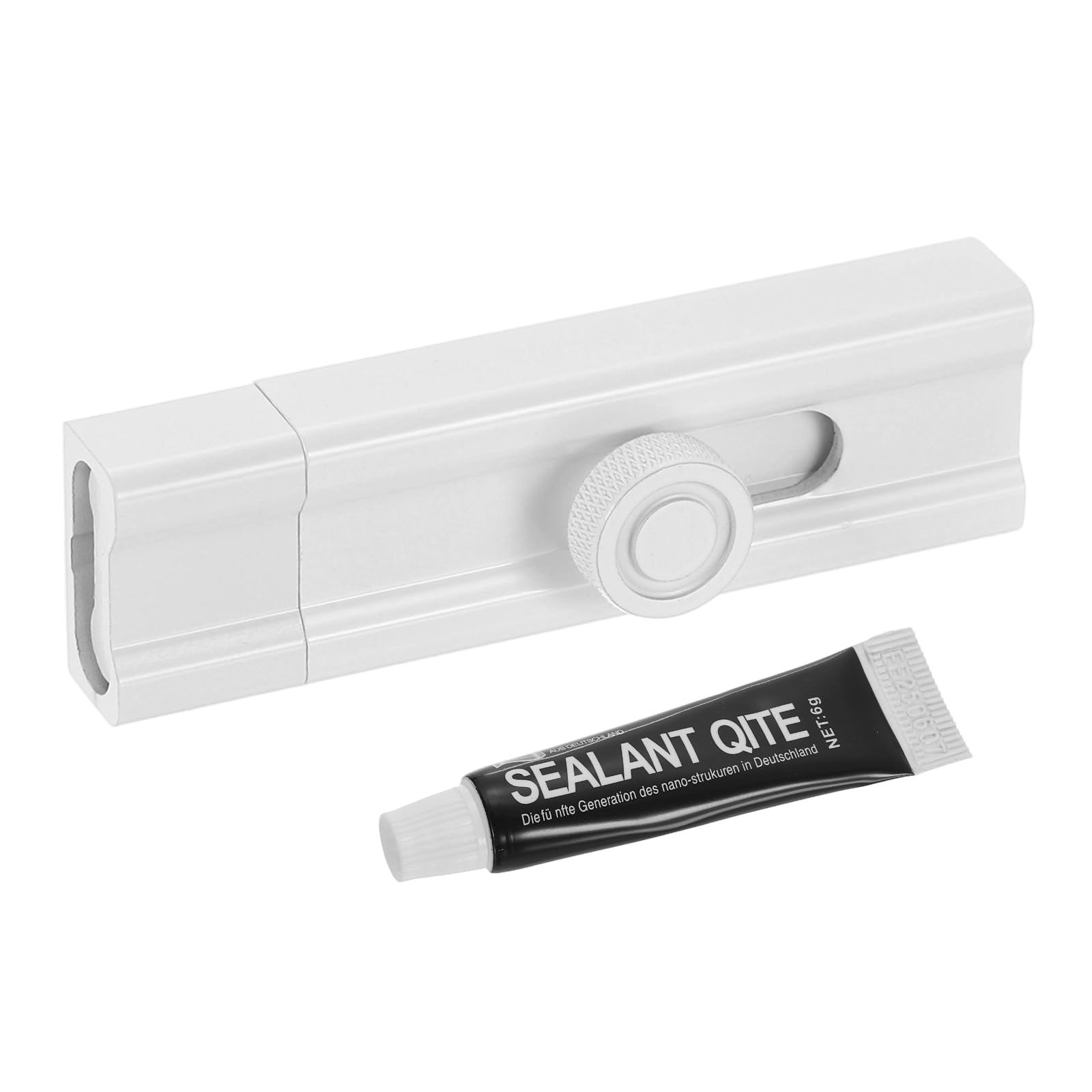 sourcing map Slide Lock, 4 Inch Adhesive Security Barrel Slide Bolt Latch, Aluminum Alloy Sliding Bolt Locks for Flush or Recessed Doors, Screen, Window, Patio Doors, White