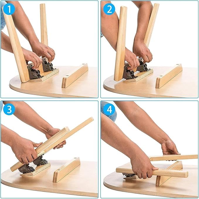 GOPINATH ECOM 90 Degree Folding Table Leg Brackets | Heavy Duty Steel Self-Locking Hinges for Foldable Tables Workbenches Desks with Screws Load Capacity 500lbs (Pack of 1) 1