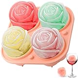 AIBIRUI 2 INCH Fun Shapes,Rose Ice Cube Mold,Rose Gift Ice Ball Maker Mold | Silicone Ice Cube Tray,Whiskey Ice Cubes Mold,Bourbon Ice Cube Molds Slow Melting Ice for Whiskey,Cocktails&Old Fashioned