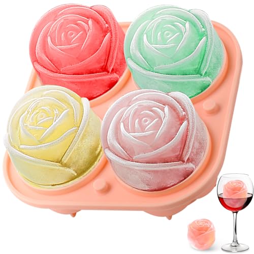 Aibirui Rose Ice Cube Mold,2' x 4 ices,Large...