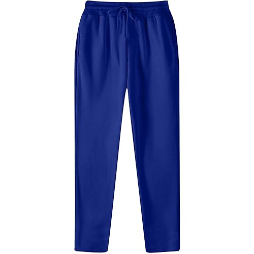 WENKOMG1 Mens Hiking Sweatpants, Casual Fall Winter Elastic Waist Drawstring Open Bottom Athletic Workout Jogger, S-5XL