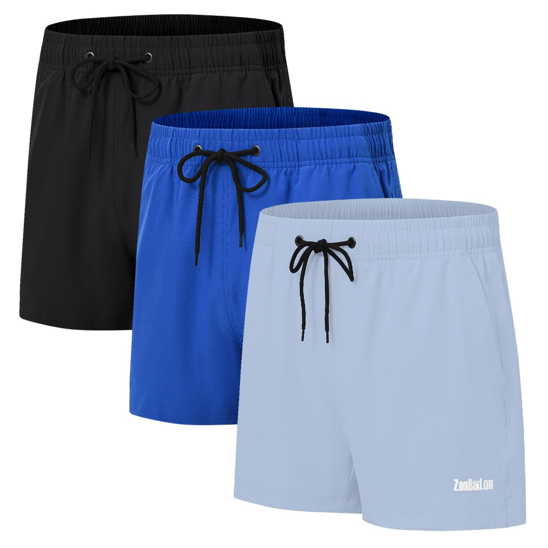 Bokserki dla mężczyzn, spodenki sportowe, luźne spodenki treningowe, bieganie, trening, odzież sportowa, ultra wygodne, lekkie, z kieszeniami, 3 x multi 02, XL