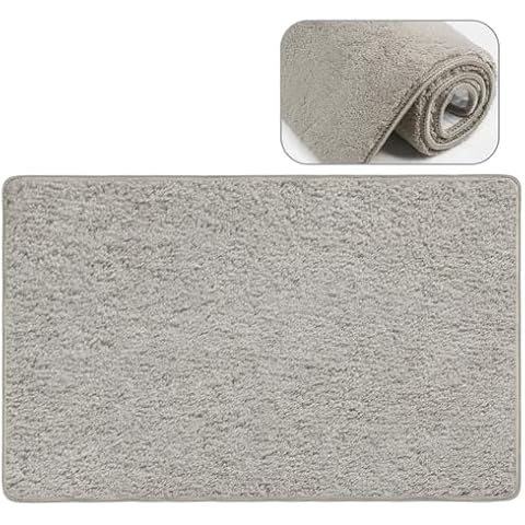 PURE ERA Carpet Stair Tread Landing Mat Ultra Plush Shag Soft Tape Free Self Adhesive Non Slip Skid Resistant Indoor Doormat Area Rug Floor Mat for Kitchen Bathroom Workstations Washable 2' X 3' Cover