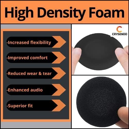 Image of Crysendo Replacement Ear Pads, 55mm, 5mm Thick, 3 Pairs, High-Density Foam | 3 pairs 5mm thick High-Density Foam replacement headphone cushions for worn or damaged earpads; comfortable daily headset use