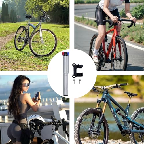 Bomba de bicicleta de 160 PSI inflador de neumáticos portátil de empuje para ciclismo de carretera 4