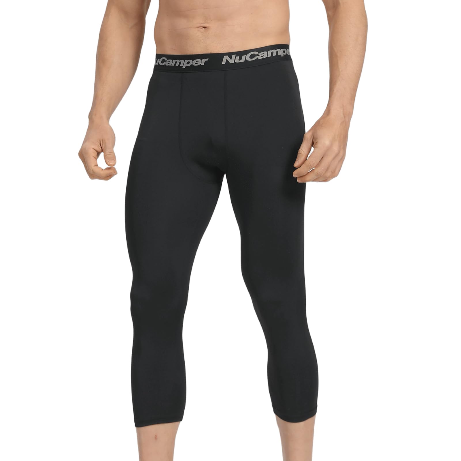 NuCamper Pantalones de compresión 3/4 para Hombre, Mallas de compresión Deportivas de Capa Base de Secado rápido para Baloncesto, Gimnasia, Entrenamiento atlético, fútbol Americano