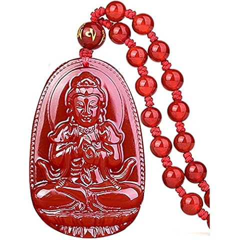 c1lint7785631 Jade Buddha Pendant Necklace Bodhisattva Amulet Talisman Made of Obsidian Gemstone Cover