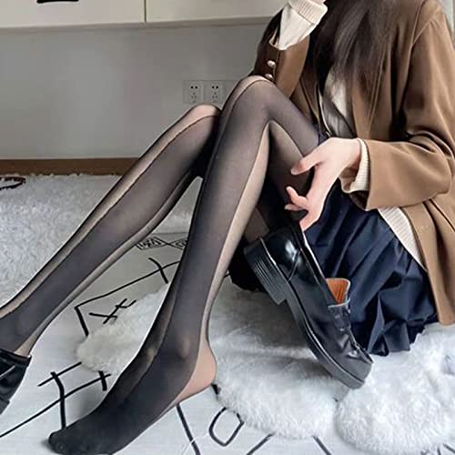 Women Sheer Pantyhose Black Side Vertical Stripe Stitching Tights3