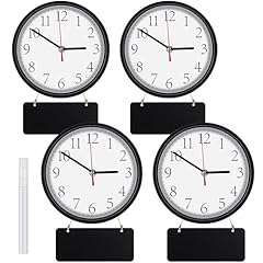 Inbagi 4 Pieces Wall Clocks Set Include Quartz Wall Clock Battery Operated Round Clock with 4 item