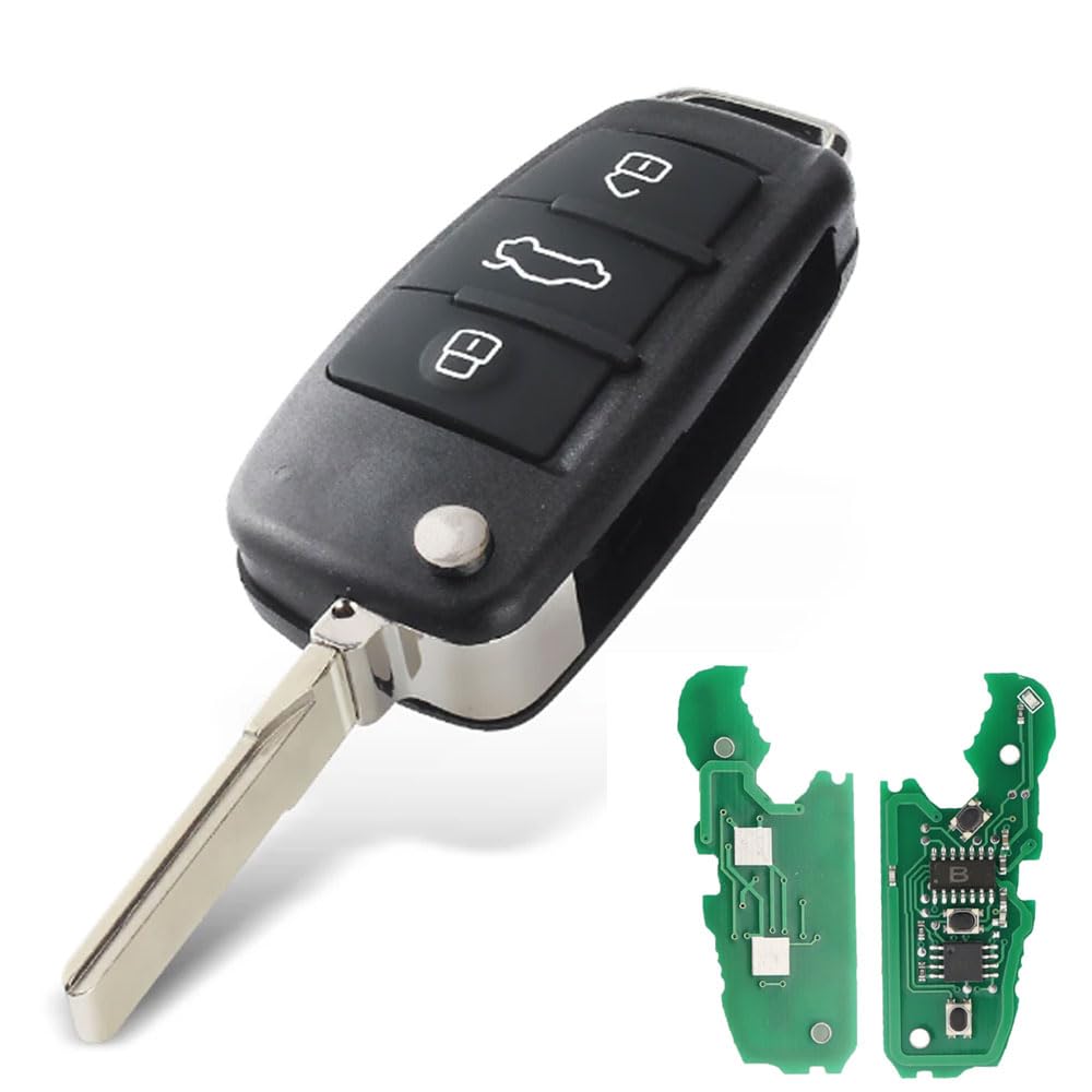 Chiave telecomando auto 433 MHz per Audi Q7 B7 Q3 A3 TT A2 A8 A6 A6L A4 S5 C5 C6 B6 A4L A5 Q5 S RS S18X0837220 8P0837220D 8P0837220Q/8P0837220K