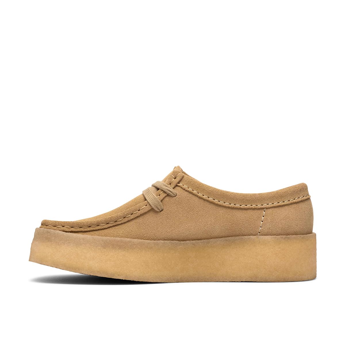 Clarks Damen - Schnürschuhe Wallabee Cup in beige Rauleder