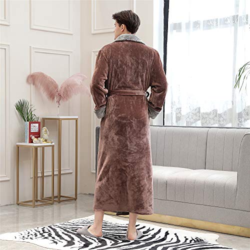 BIFINI Men/Women Luxurious Plush Lined Flannel Bath Robe3