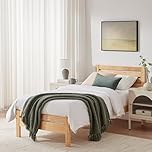 Furniturebox UK Wooden Single Bedframe - 'Declan' Solid Pine Single Bed With Natural Oak Stain Finish - Simple Timeless Scandi Inspired Wood Bed For Modern or Traditional Bedrooms