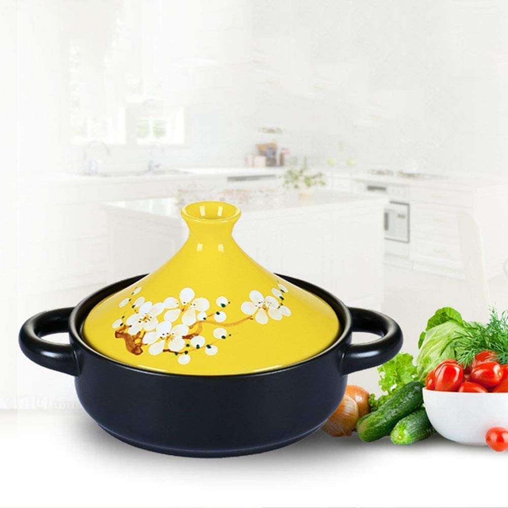 Casseruola in Ceramica marocchina per stufati con Coperchio in Ceramica, Adatta a Diversi Stili di Cottura e impostazioni di Temperatura, Colore Bianco.