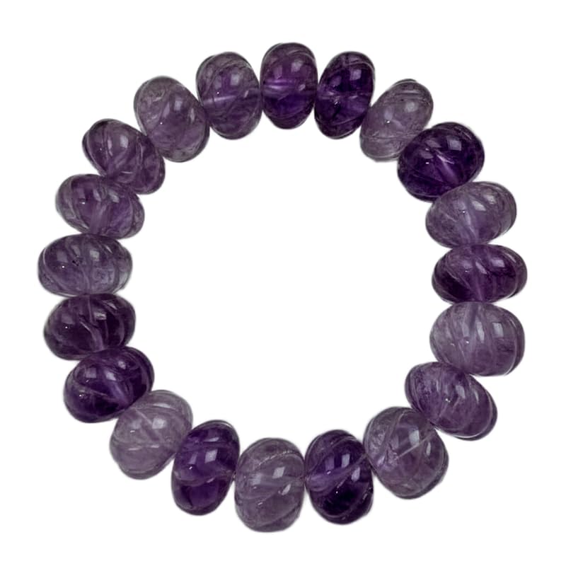 Bracelet améthyste naturelle LKBEADS en citrouille facettée de 20cm