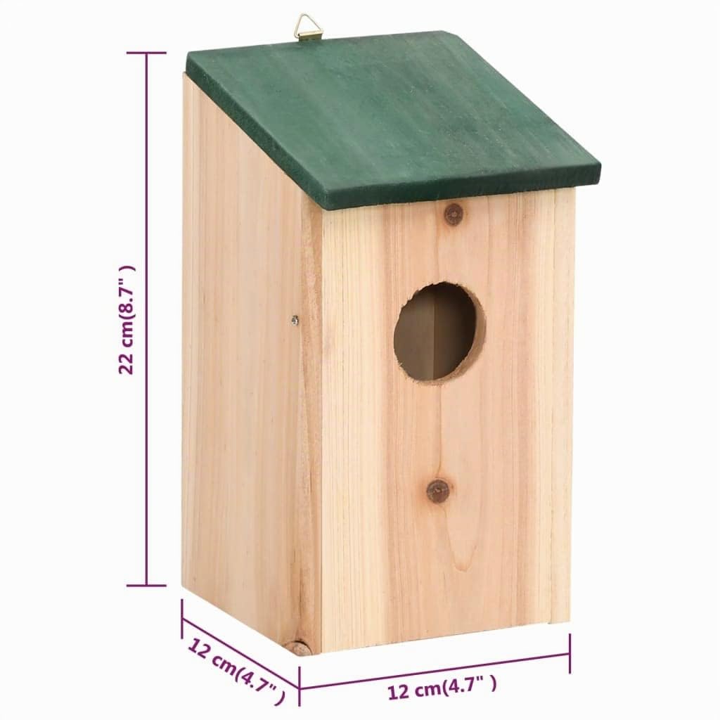 vidaXL 4 x Kiefernholz, Nistkasten, Vogelhaus, Garten, Hof, Außenbereich