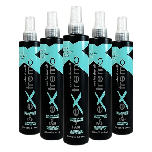 Spray Acondicionador Bifásico 250 ml – Hidratación, Protección y Desenredo sin Aclarado - Brillo y Cuidado para Todo Tipo de Cabello (5 Unidades)