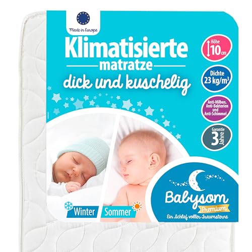 Babysom - Babymatratze | 60x120 cm | Kindermatratze Sommer/Winter | Atmungsaktiv | Luftdurchlässiger Kaltschaum | Höhe 10cm Babysom - Babymatratze | 60x120 cm | Kindermatratze Sommer/Winter | Atmungsaktiv | Luftdurchlässiger Kaltschaum | Höhe 10cm