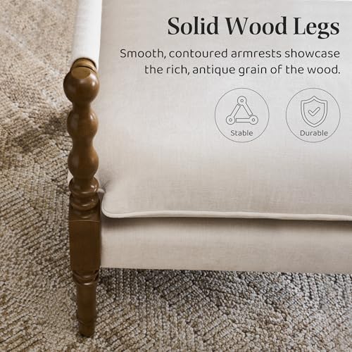 Bezseller Spindle Accent Chair with Wood Frame and Removable Cushions - Image 5
