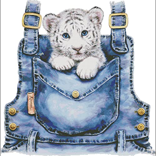 AYAOYANGGO Kreuzstich Set Weißer Pfau 30x40cm - DIY Stickerei Für Erwachsene Mit Allem Zubehör