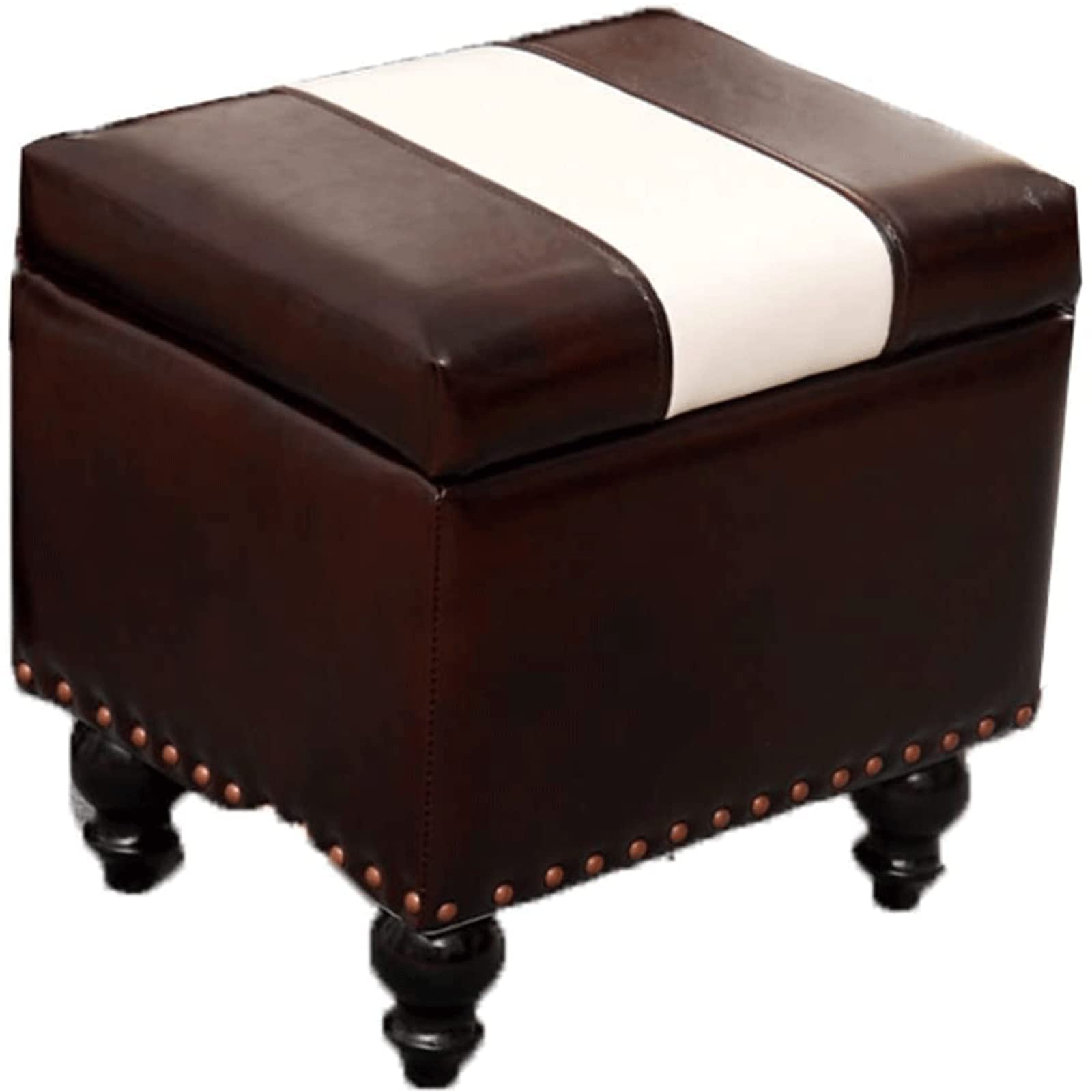 Tabouret bas confortable pouf polygonal de rangement pour canapé et adultes