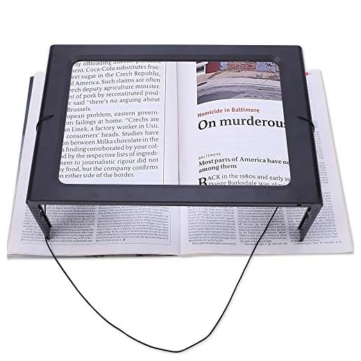 Hands-Free Large Rectangular Full-Page Magnifier LED Lighted Illuminated Foldable 3X Desktop Portable for Elder Kids