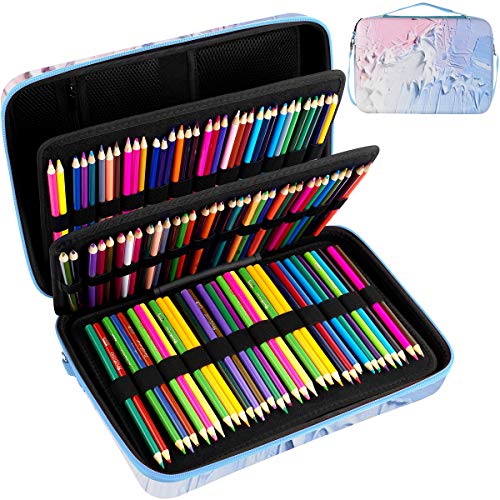 Large Pencil Storage Case - Holds 240+ Colored Pencils, Pencil Bag Compatible with Prismacolor Colored Pencils, Watercolor Pencils, Faber Castell Colored Pencils, ARTEZA Colored Pencils Set(Box Only)