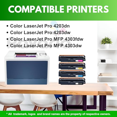 Image of 230A Compatible Toner Cartridges (with New Chip) for HP W2300A W2301A W2302A W2303A Replacement for HP Color Pro 4203dn 4203dw 4303dw 4303fdw Printer (230A Toner Set (4 Color CMYK)
