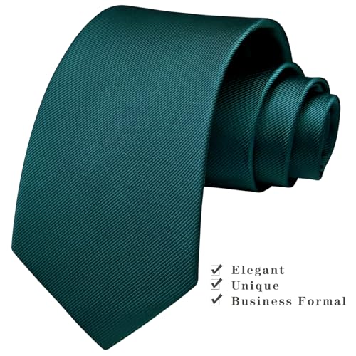 Image of Enlision Ties for Men Solid Color 3.35 inch Formal Business Necktie Classic Satin Mens Wedding Party Ties