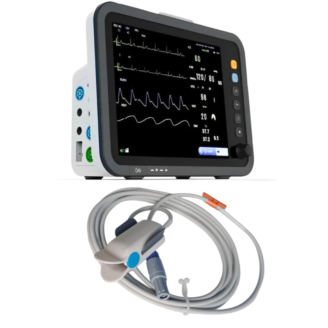 TenTabs Yonker Multipara Patient Monitor YK-8000C with Adult Probe | 5 para Patient Monitor | ICU Vital Signs Monitor for Adult | TFT Display | Hospital Clinic ICU/CCU/OR Use (1 Yr Warranty)