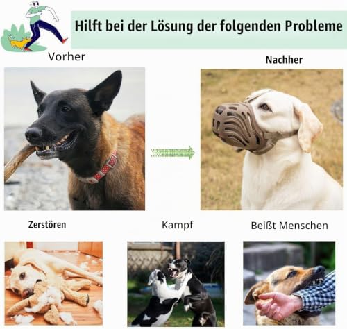 Diketone Maulkorb für Hunde,Für Kleine, Mittlere und Große Hunde,Material Silikon,Verhindert Das Beißen, Kauen Und Bellen (Kaffee, XXL)