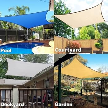 Shade Sail UVカット 日よけ レンガ色4m×6m Amazon.com : KANAGAWA 8'X12' Sand Custom Size Sun Shade Sail
