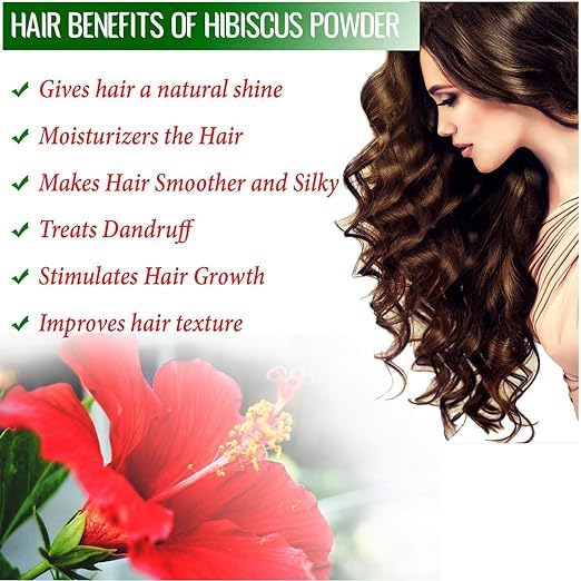 Natural health products Hibiscus Powder Organic, Rosa Sinensis, Shoeblackplant, Tea, Drinking, Eating, Herbal Hair Growth, Thicker & Stronger (100Gm) 3