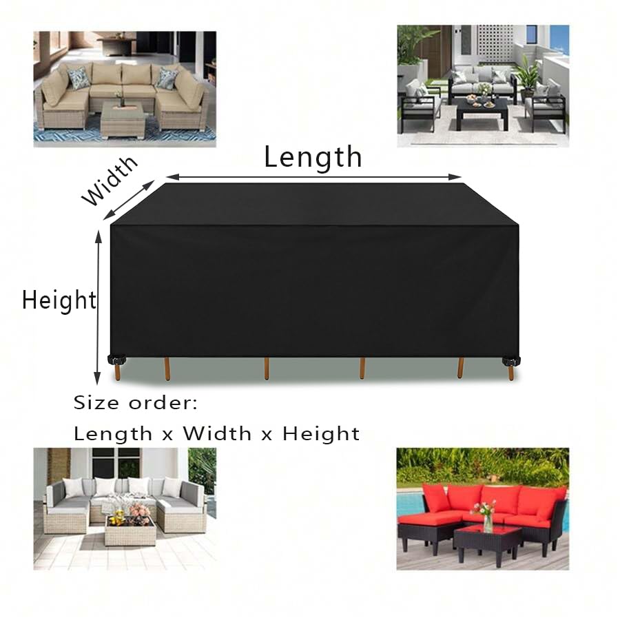 Fundas Impermeables Para Muebles De Exterior, 180 X 120 X 80 Cm, Tela Oxford 420D, Funda
