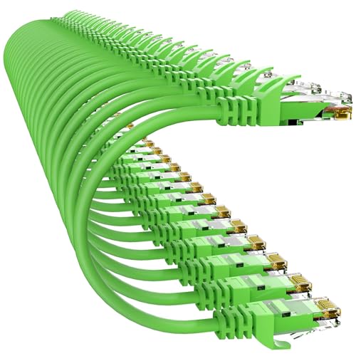 Image of Cat 6 Ethernet Cable 3FT (24Pack), Cat6 Ethernet Patch Cable 10Gbps, High-Speed UTP Cat6 Network Cable Pure Copper, Cat 6 Cable for Home and Office Network, Green