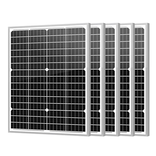 Newpowa 5 Pack Solar Panels 35W 24V 10BB High-Efficiency Monocrystalline Solar Panels Charges 24V Batteries of RV for Off-Grid Systems, RV, Boat, Camper, Trailer, Gate Opener (175W Total)