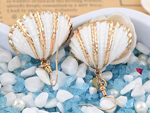 Alilang Golden Accent Marine Nautical Clam Conch Seashell Fish Mermaid Dangle Drop Earrings3