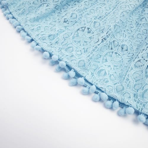 Image of BGFKS Baby Girl Tutu Dress Elegant Lace Pom Pom Flutter Sleeve with Flower Headband Set