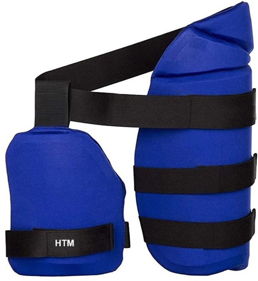 HTM Ultimate Combo of Cricket Thigh Pad & Inner Thigh Pad for Right Hand (Blue), ( Size- Men's )-image-10