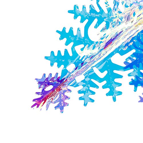 Image of Iridescent Snowflake Ornament Hanging Decoration, Foil Ceiling Decorative Hanging Ornaments for Christmas Bridal Shower Wedding Birthday Frozen Theme Party Fairy Princess Rainbow Show Decoration