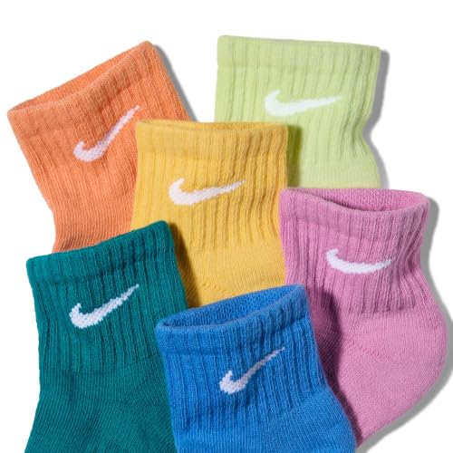 Image of Nike Unisex Kids' Everyday Cushioned Ankle Socks (6-Pack) | Boys and Girls