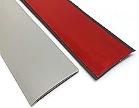 Vista 14 de Tira de transición autoadhesiva de 3.2 pies, tiras de cubierta de piso, transiciones de piso, tira de piso laminada, tira divisora plana de PVC