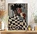 African American Canvas Wall Art Black and whint People Abstract Painting Pictures Wall Decor Fashion Modern Black Man Drinking Coffee Poster Prints for Kitchen Bedroom Scene Home Decoration