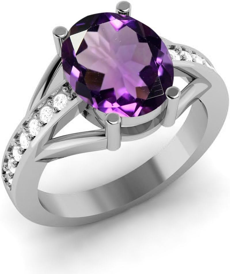 925 Sterling Silver Natural Purple Amethyst Gemstone Unique Bridal Ring For Women Ring Size 5-10 - Image 2