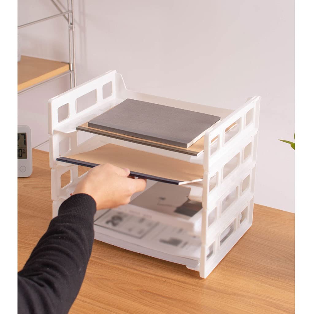 portadocumenti cremagliera File Rack Multi-Layer Desk Assegnazione del file Plastic Bookend for l'organizzazione di forniture for ufficio Rack di file che possono essere impilati Sorter di file Per l'